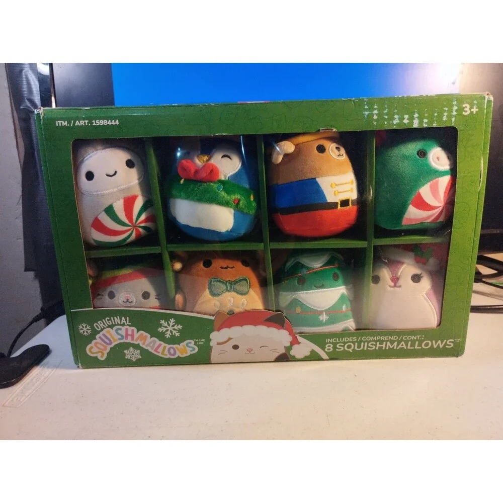 Squishmallows 4 Inch Christmas Ornaments Set #3 2024 - 8 Mini Plush Holiday NIB